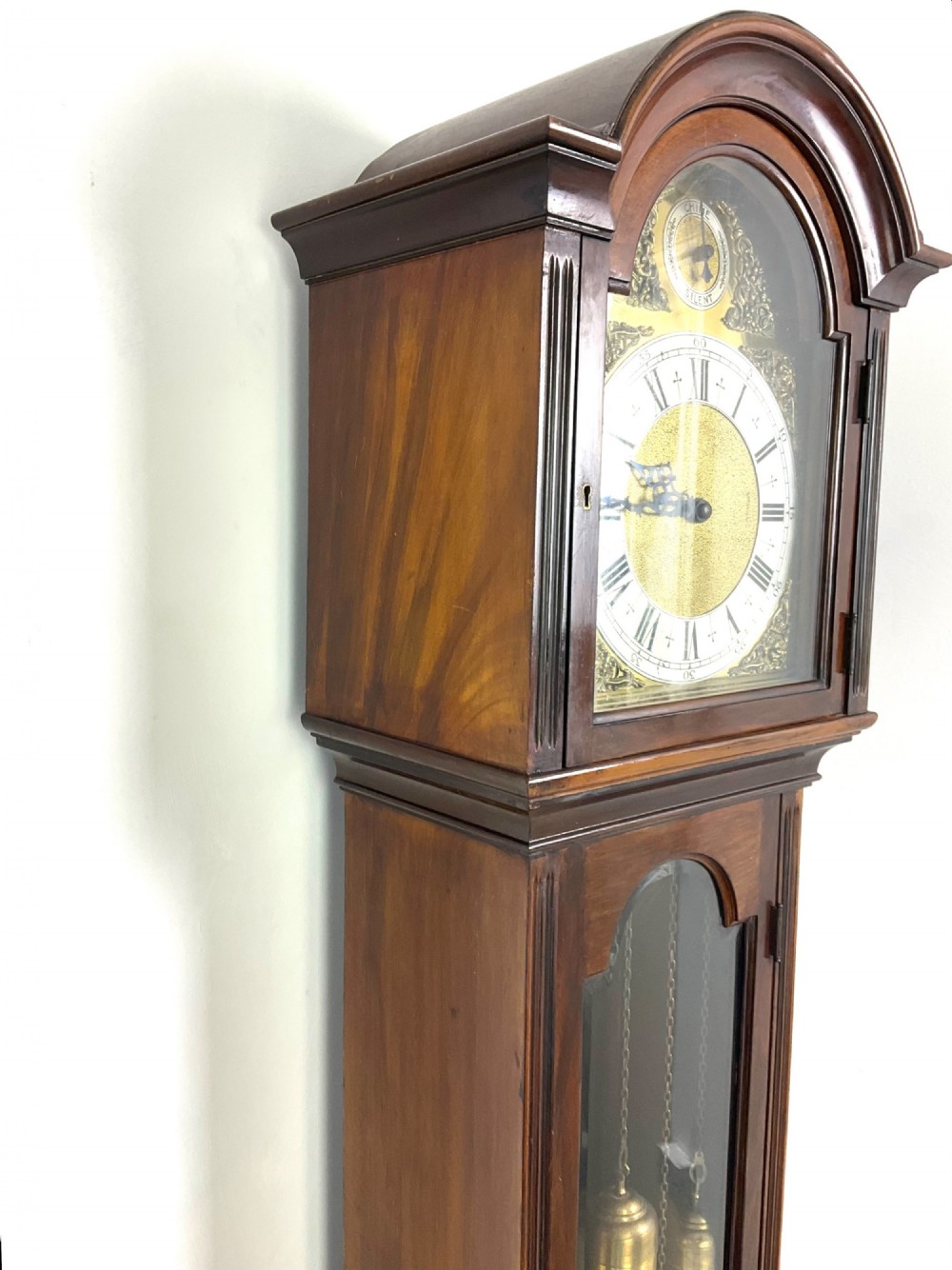 DEEP MELLOW MUSICAL QUARTER CHIMING GRANDFATHER LONGCASE CLOCK 