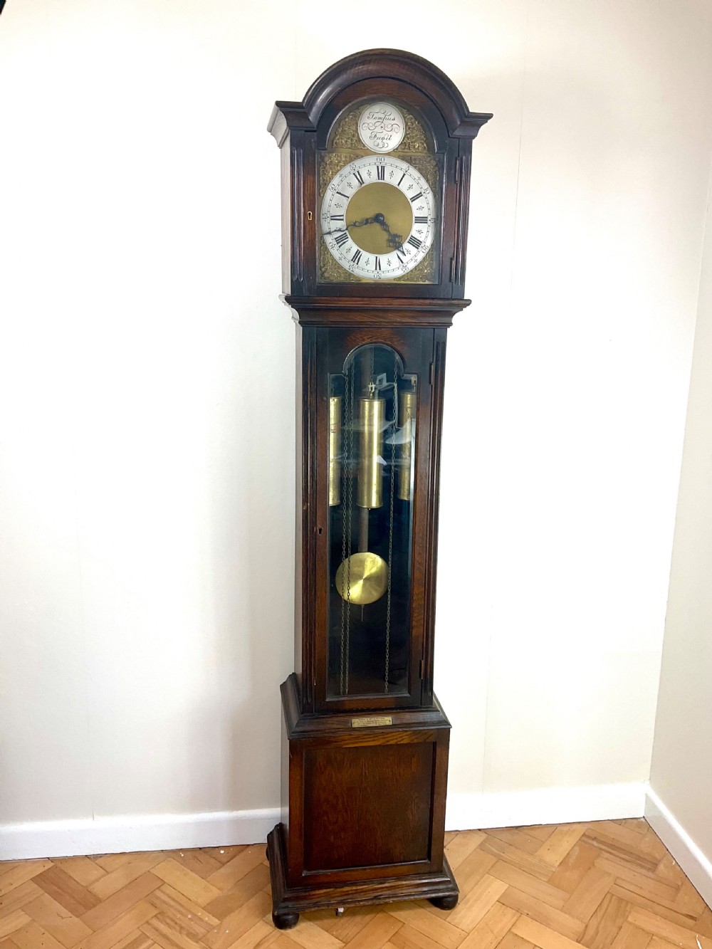 Oak Grandfather Longcase Railway Clock - Canterbury Kent View III