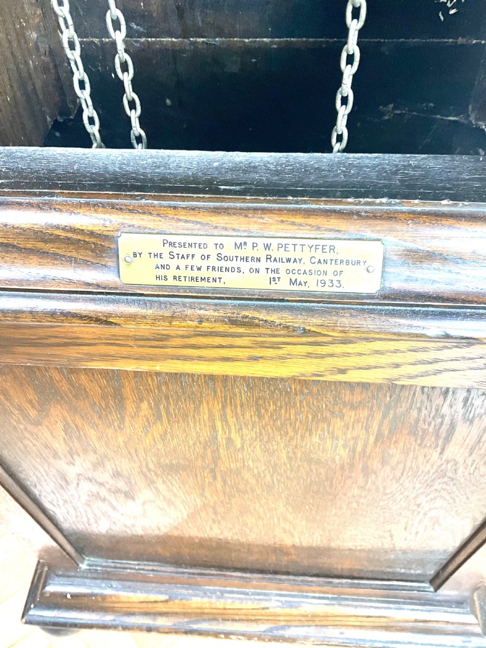 Oak Grandfather Longcase Railway Clock - Canterbury Kent View IX