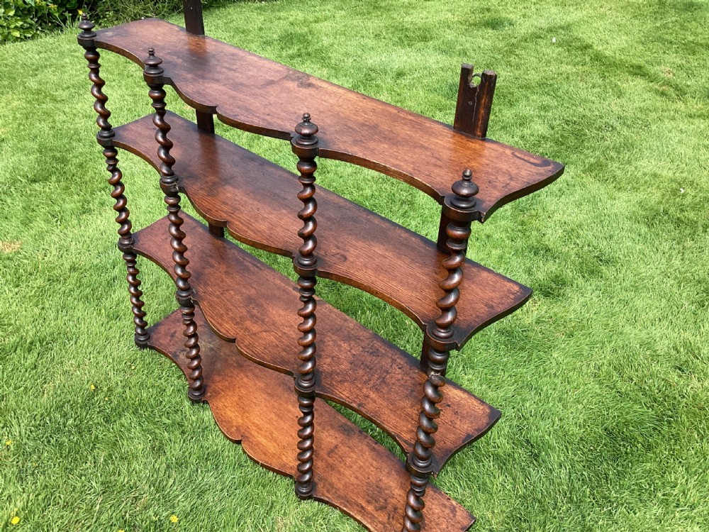 C19th oak wall shelves View IV