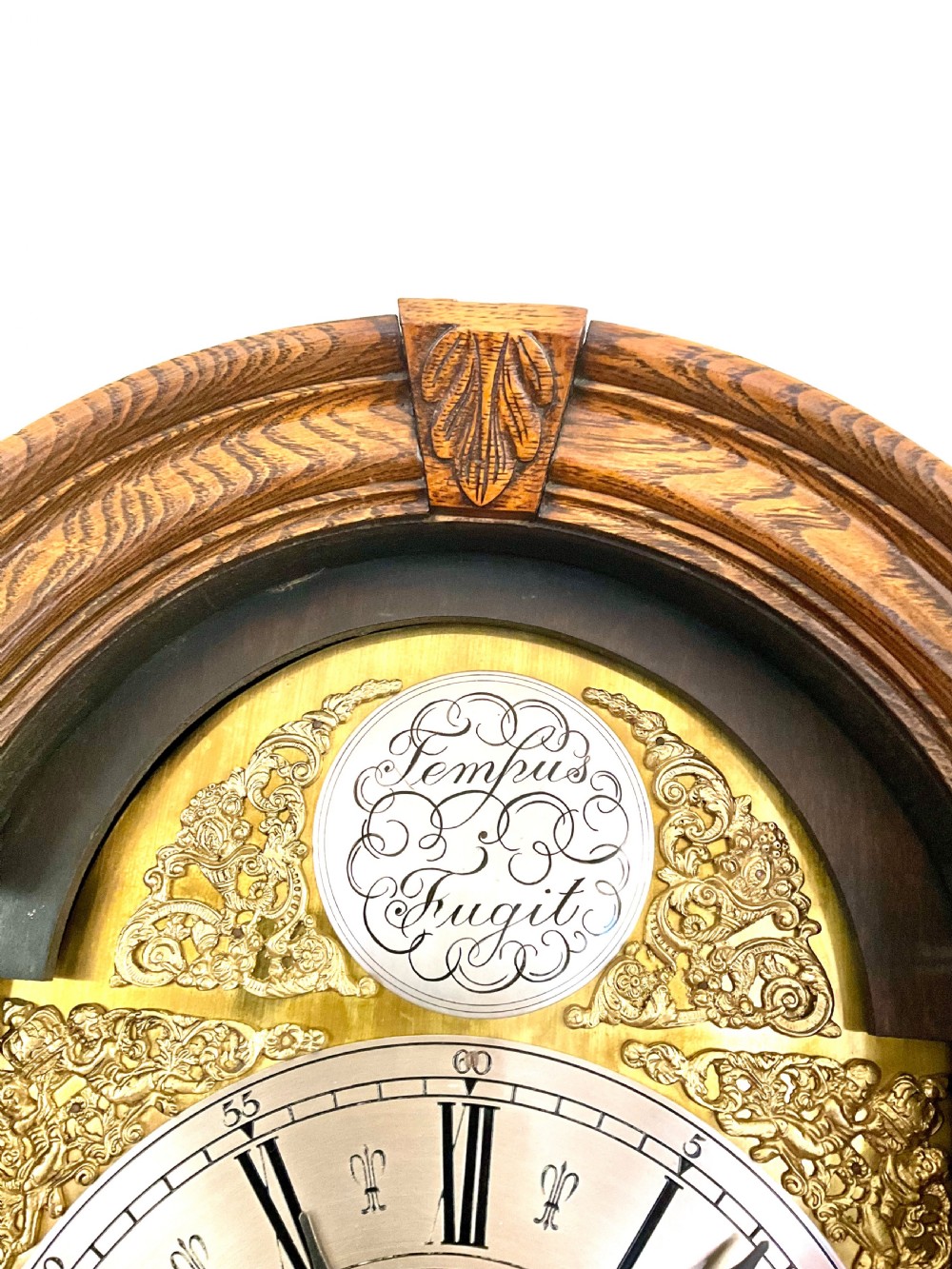 Oak Grandfather Clock Musical Westminster Chiming Longcase  View XI