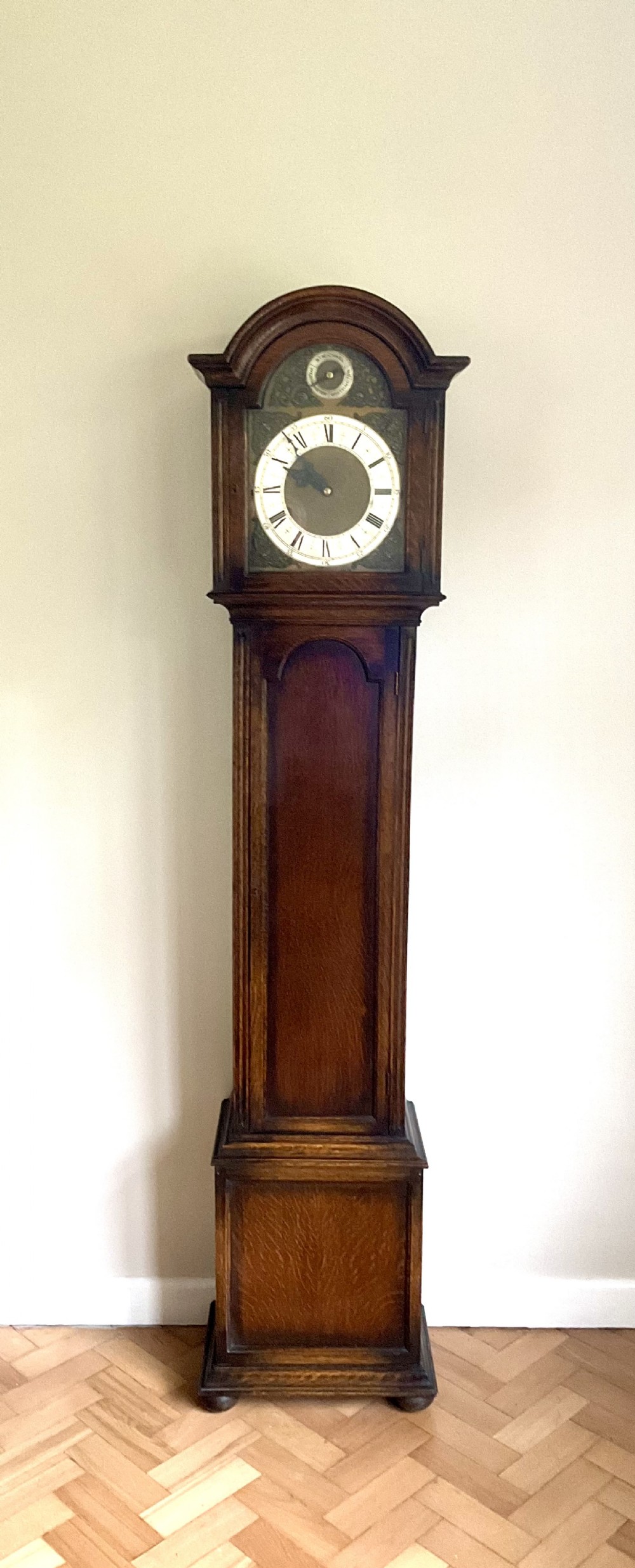 Oak Grandmother Longcase Clock - Harmonious 3 Musical Tunes