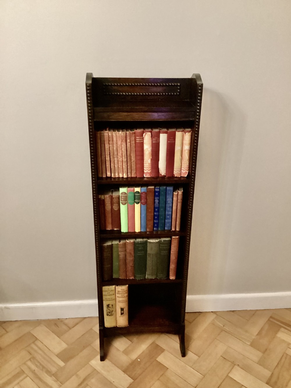 Oak open bookcase shelves