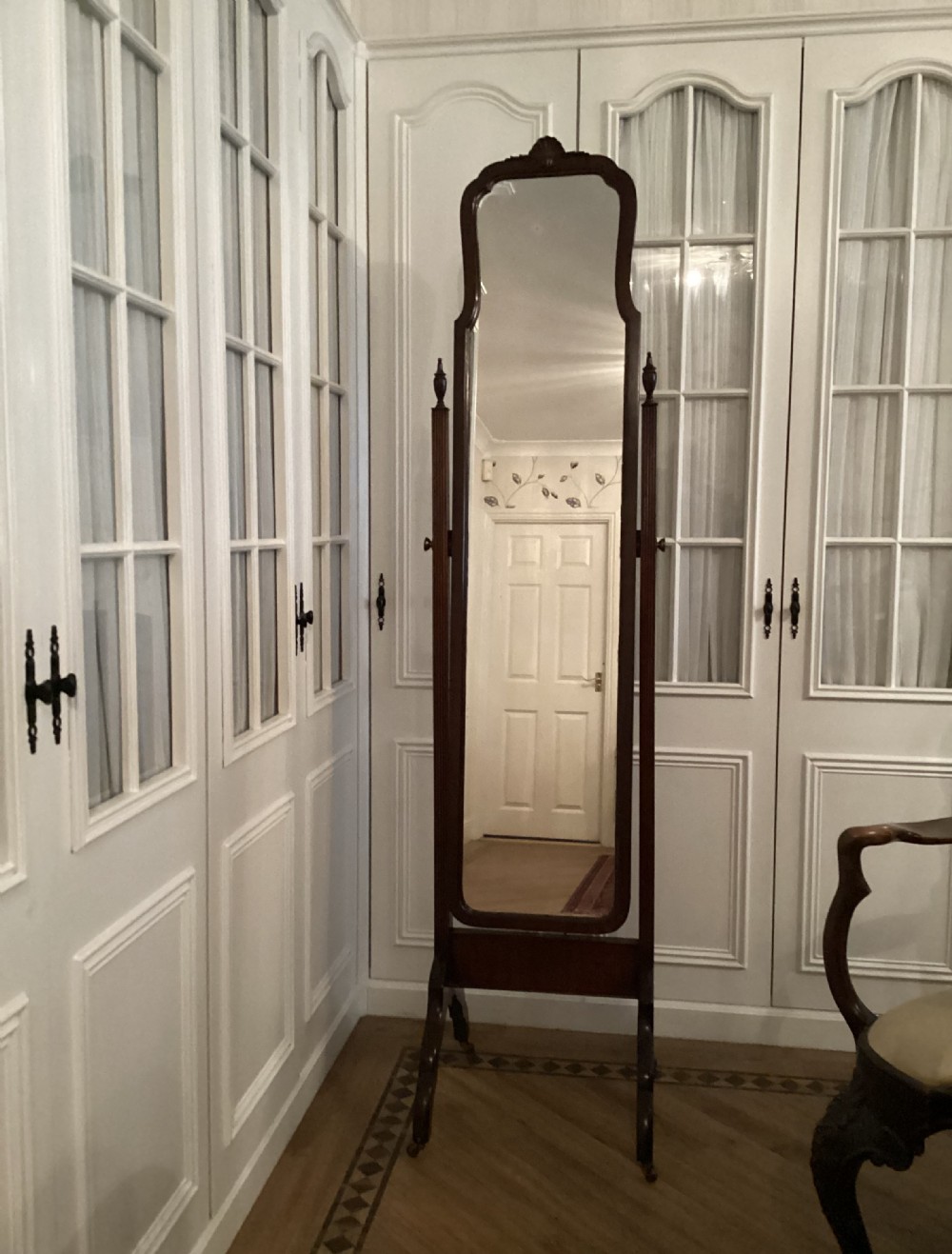 Mahogany Cheval Mirror - height 182cms