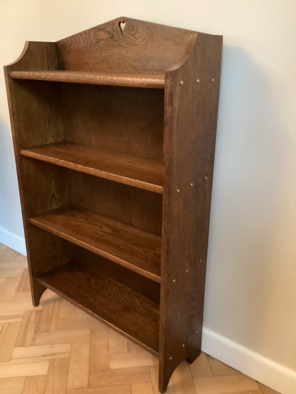 Oak open bookcase c1920 View IV