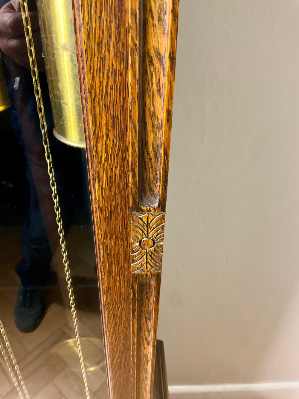 English Oak Musical  Chiming Grandmother Longcase Clock View II
