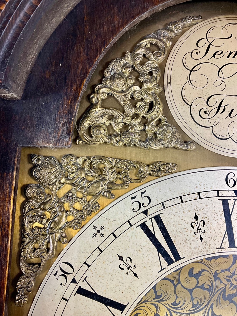 English Oak Musical  Chiming Grandmother Longcase Clock View XI