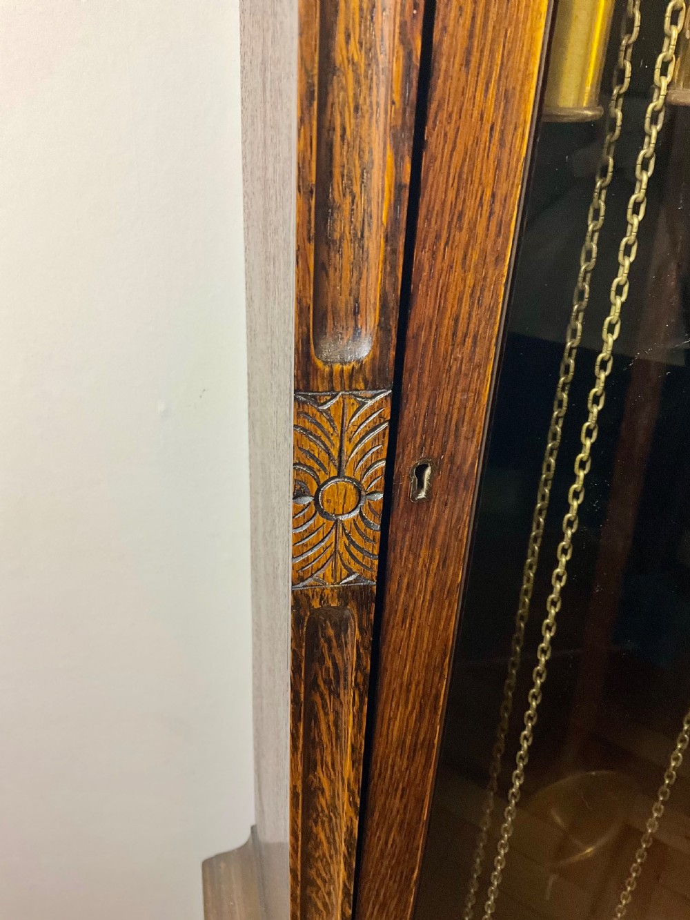 English Oak Musical  Chiming Grandmother Longcase Clock View XIII