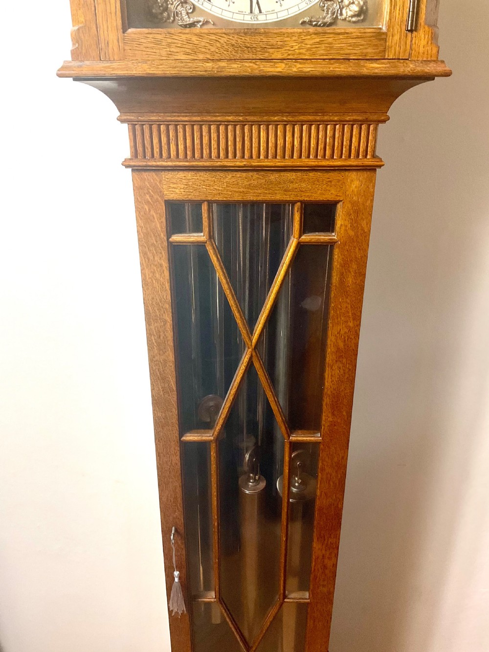 Quarter Chiming Elliott Tubular Bell Small Longcase Clock View IX