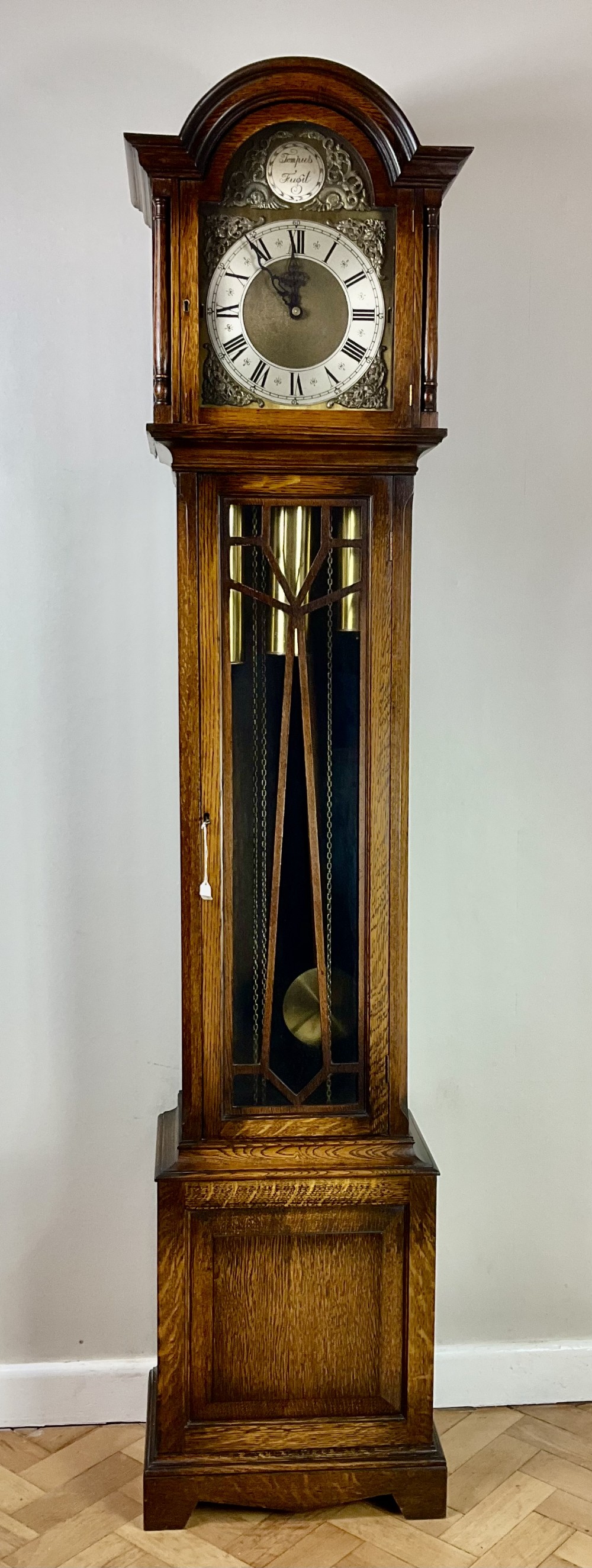 Mellow Tune Musical Oak Small Grandfather Longcase Clock