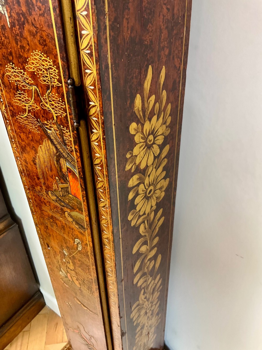 Chinoiserie Musical Chiming Grandmother Longcase Clock View II