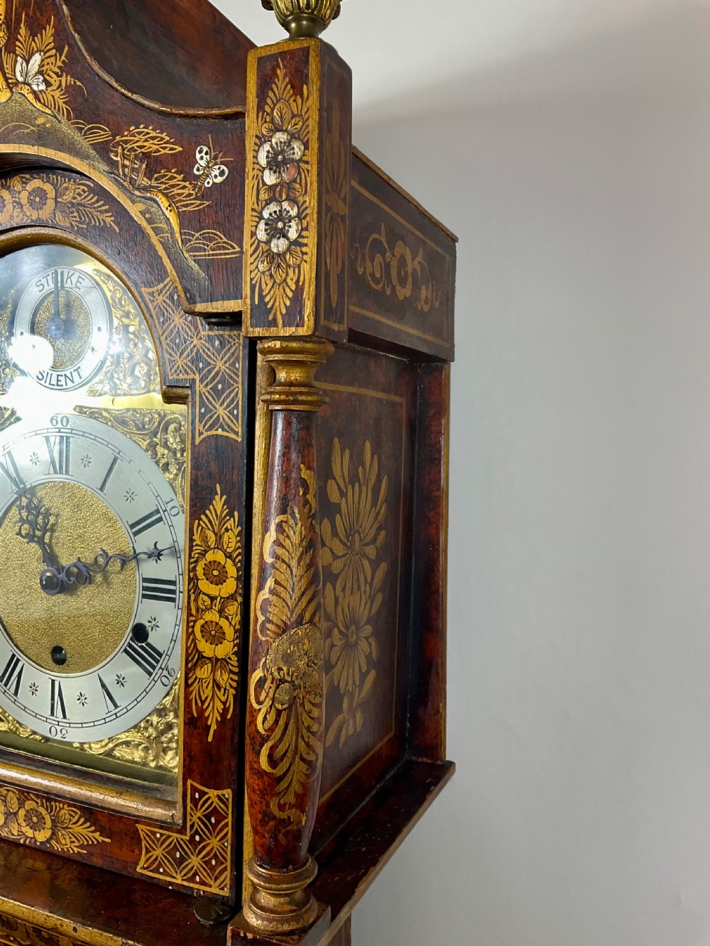 Chinoiserie Musical Chiming Grandmother Longcase Clock View IX