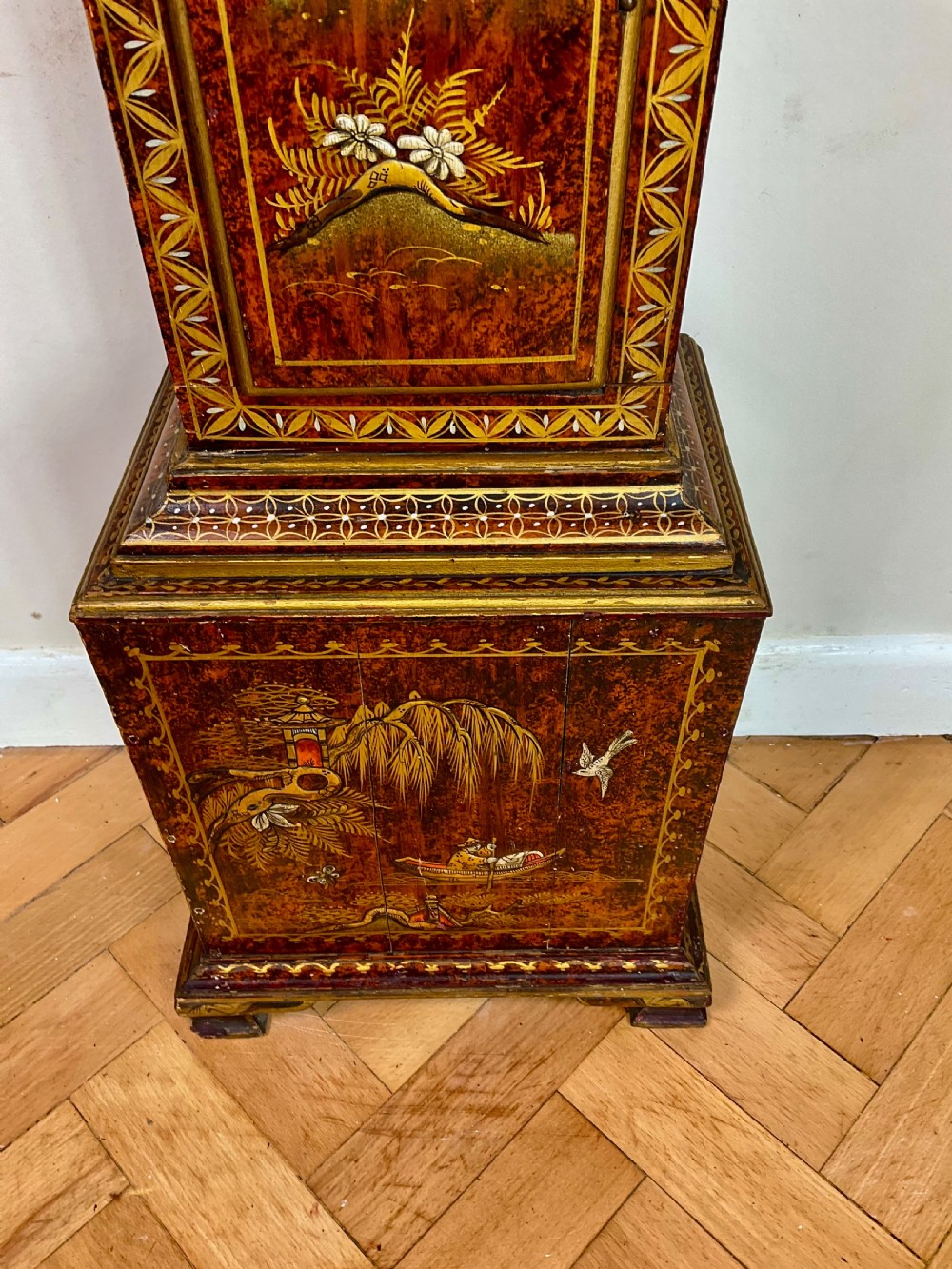 Chinoiserie Musical Chiming Grandmother Longcase Clock View XIV