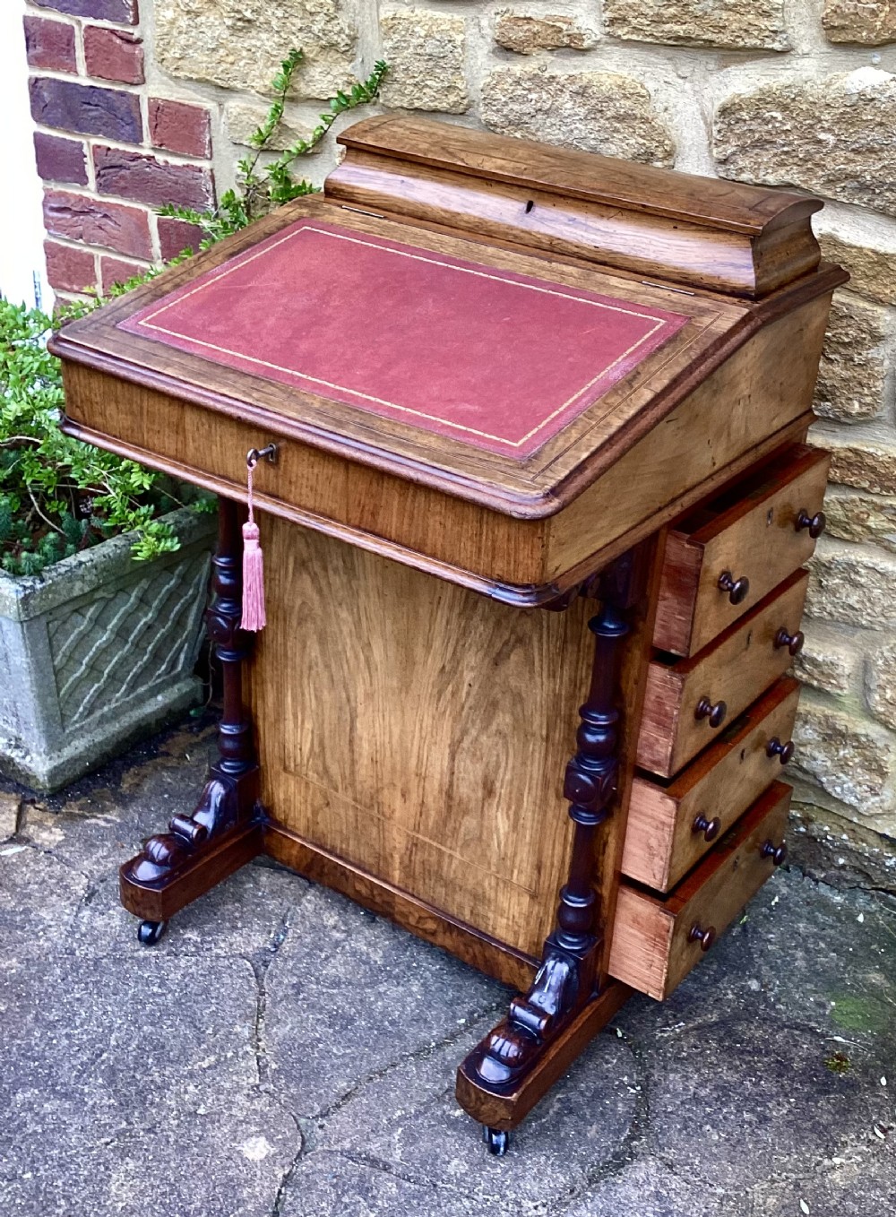 Victorian Walnut Davenport 