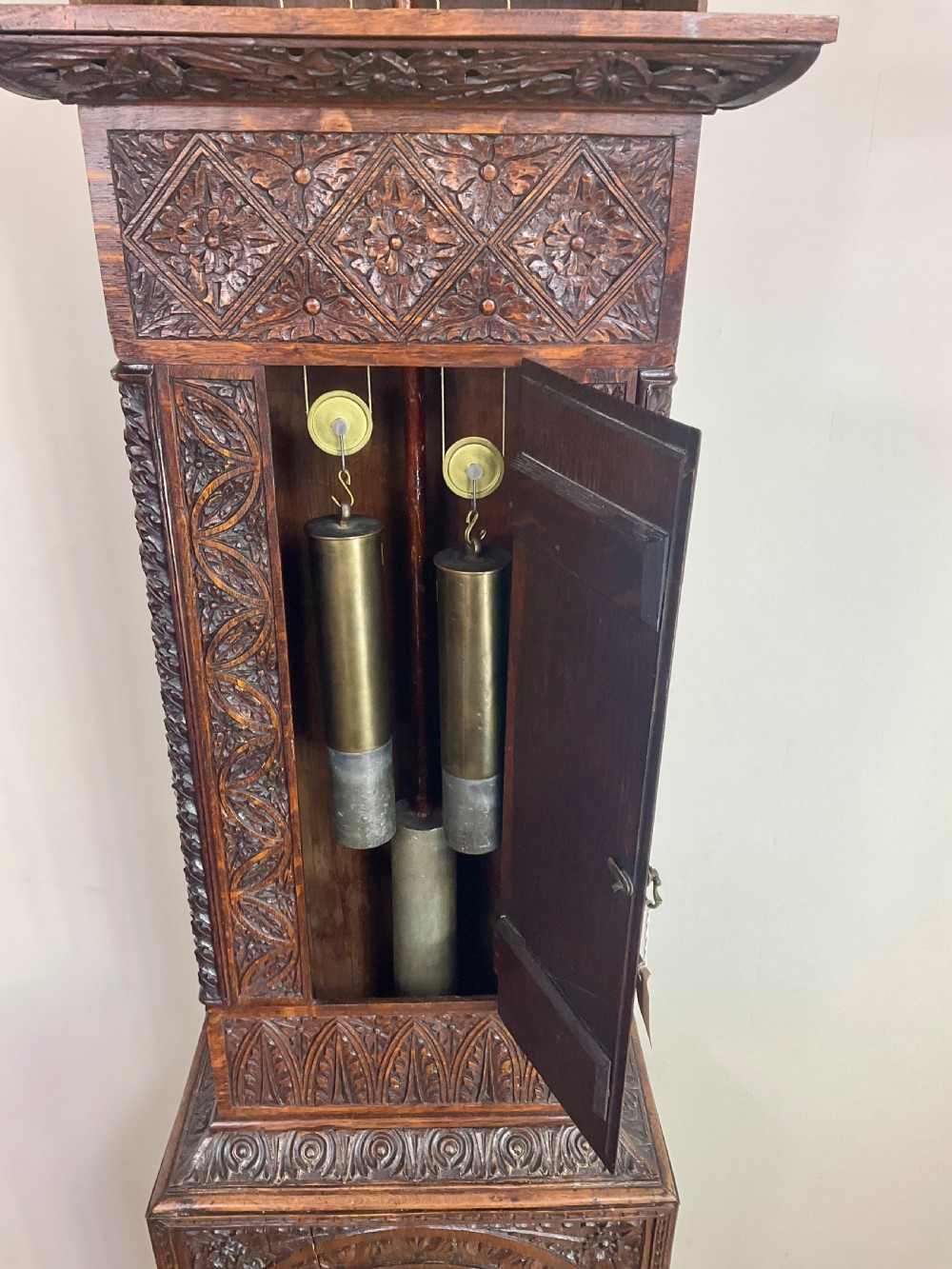 Small Georgian Oak Regulator Grandfather Longcase Clock View XII