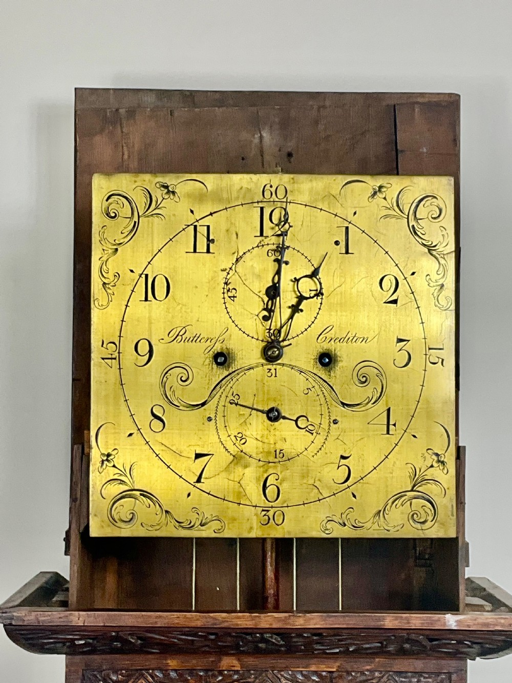 Small Georgian Oak Regulator Grandfather Longcase Clock View XIII