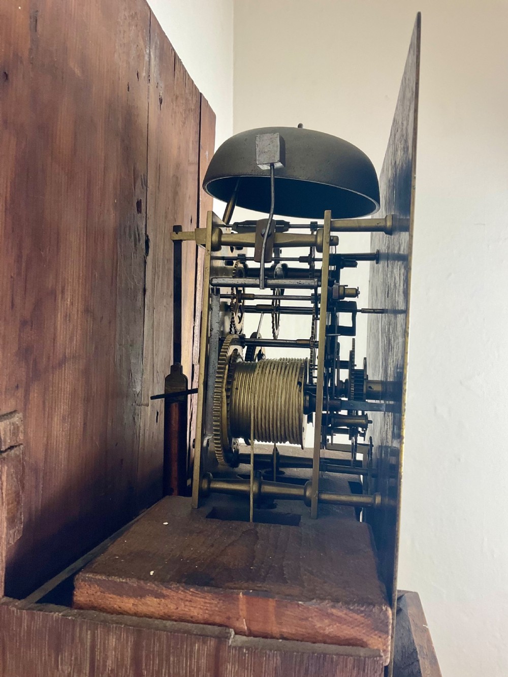 Small Georgian Oak Regulator Grandfather Longcase Clock View XIV