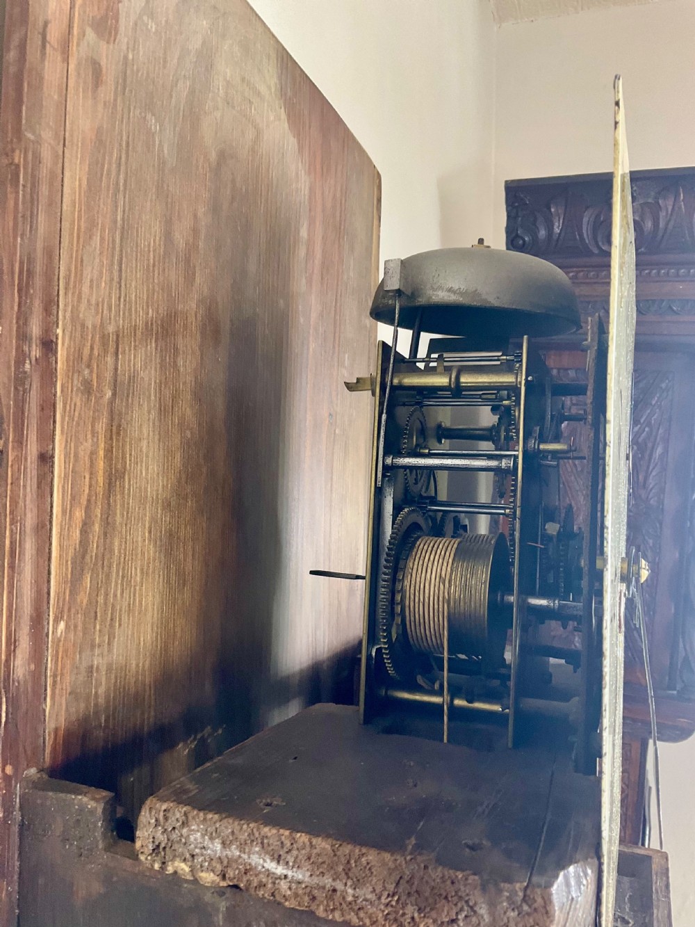 Georgian Inlaid Oak Grandfather Longcase Clock View III