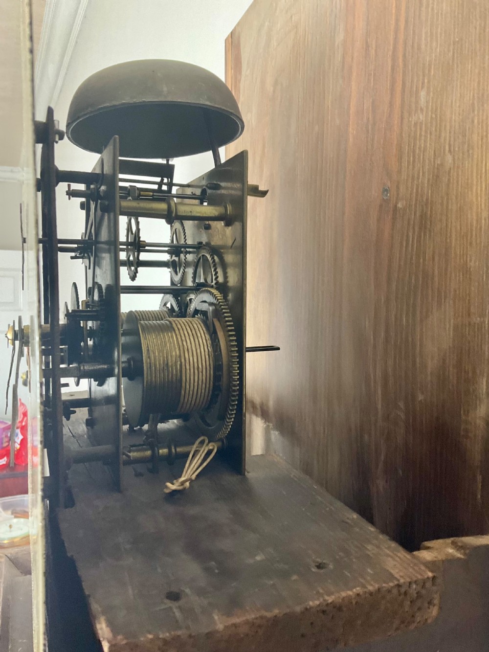 Georgian Inlaid Oak Grandfather Longcase Clock View IV