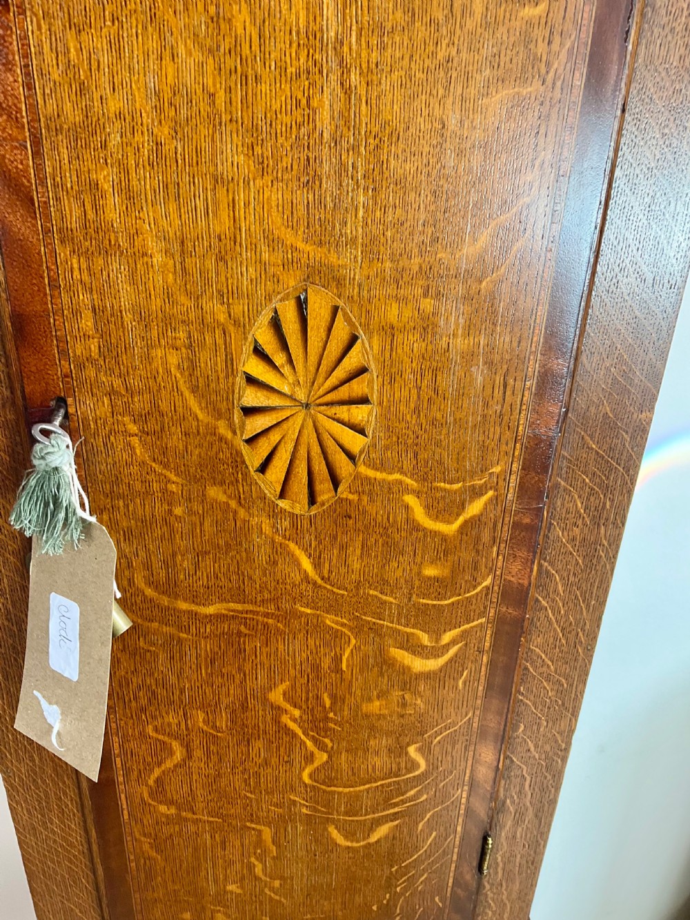 Georgian Inlaid Oak Grandfather Longcase Clock View VII