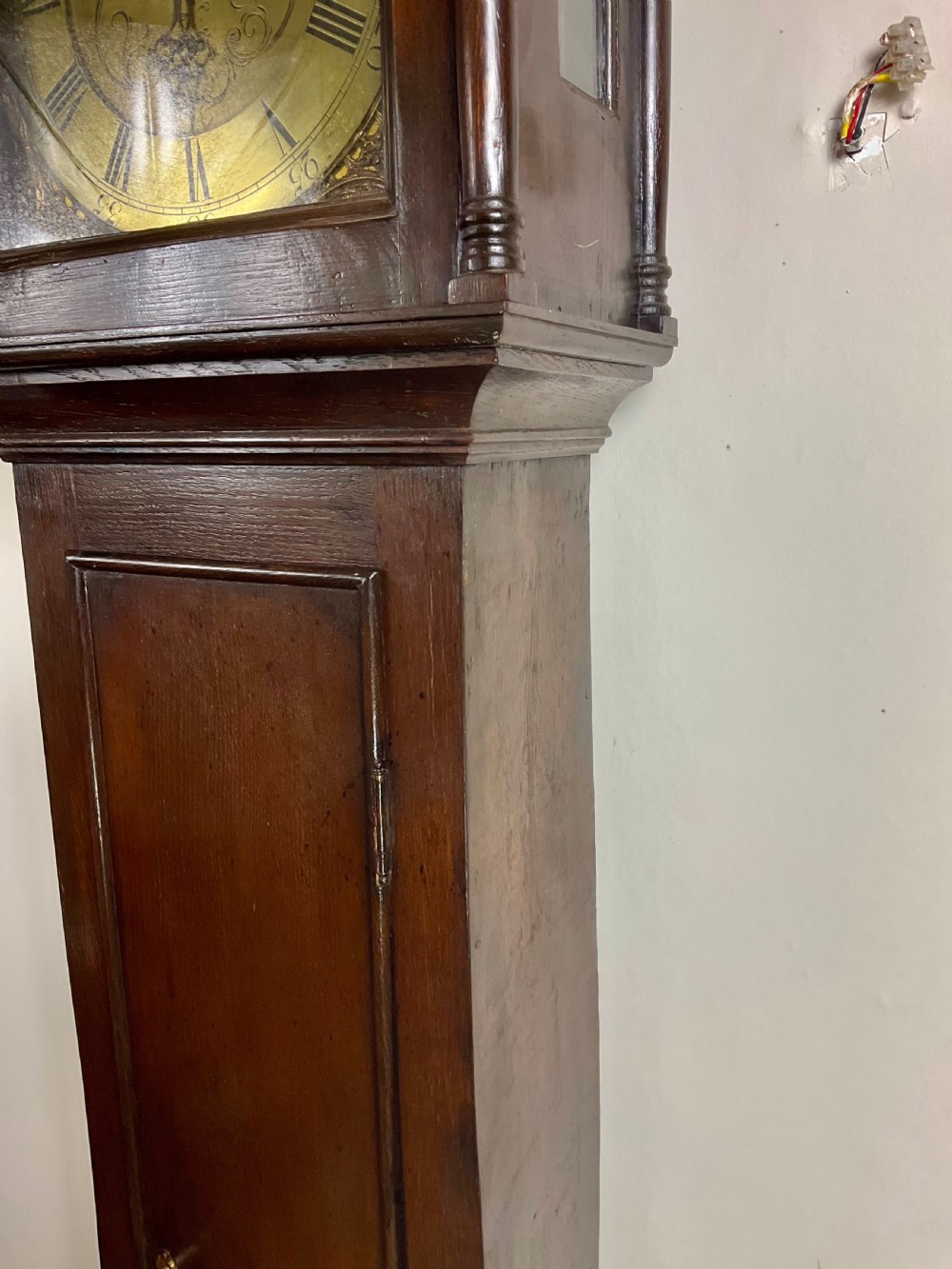 Slim Georgian Oak Grandfather or Longcase Clock 10.25in Dial View IV