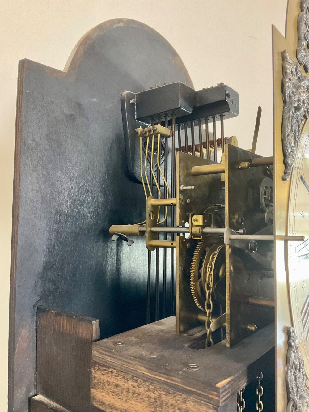 Quarter Chiming Grandmother Longcase Clock 75in high View VII