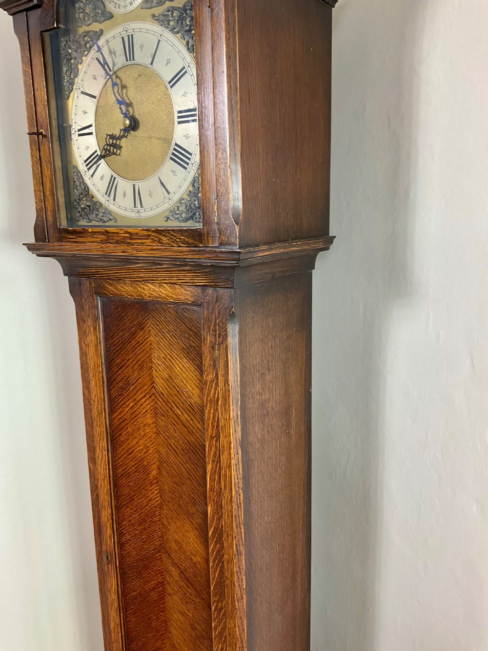 Quarter Chiming Grandmother Longcase Clock 75in high View X
