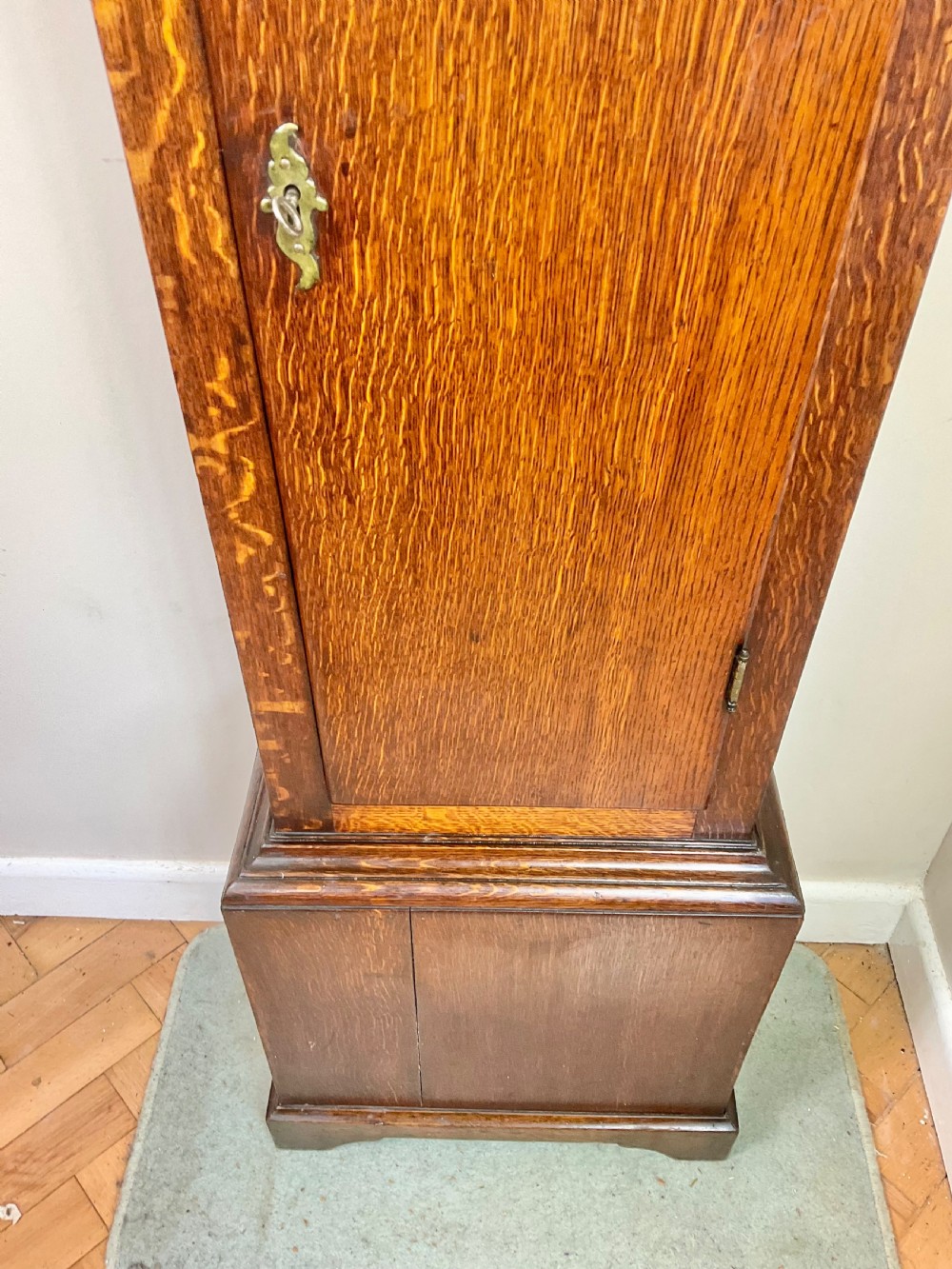 Silent/Strike Small Georgian Oak Grandfather Longcase Clock  View III