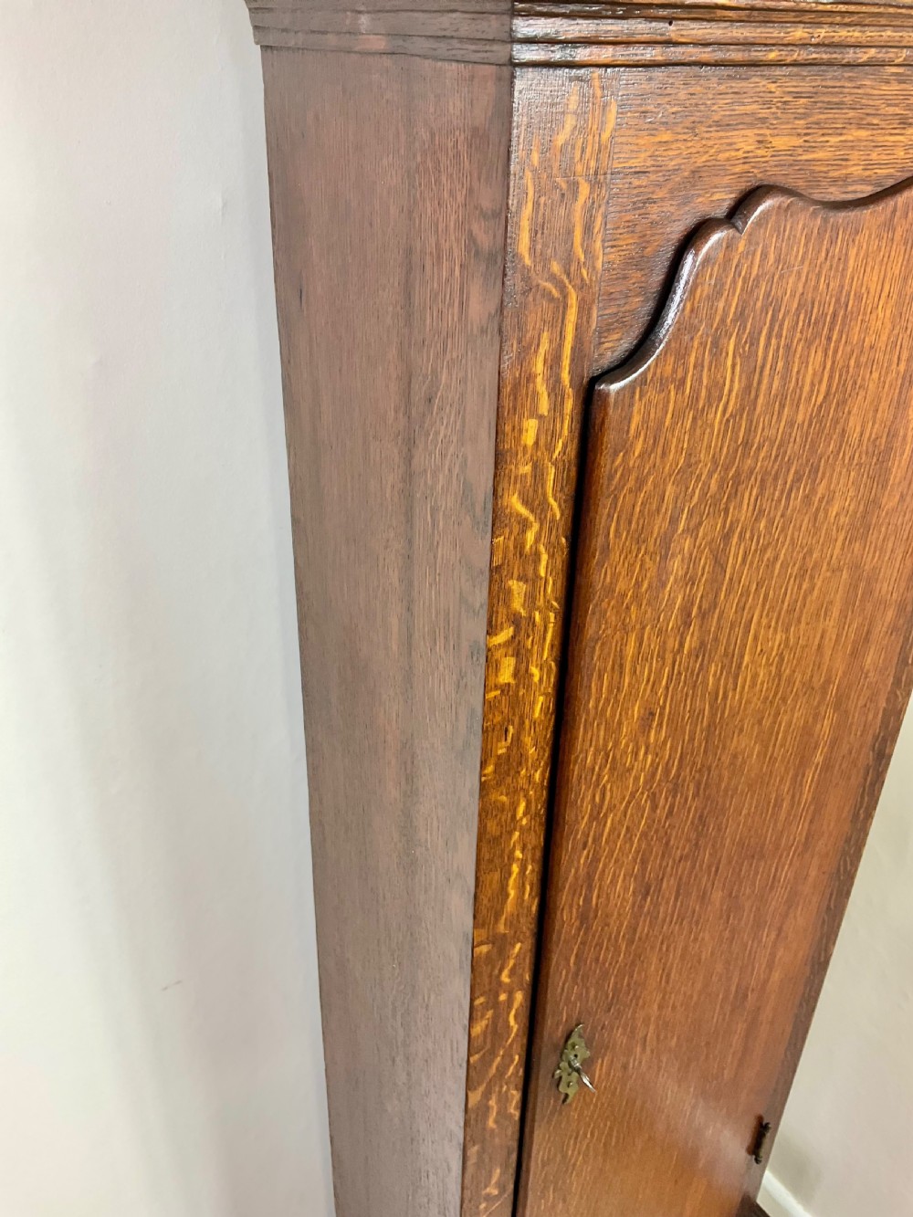 Silent/Strike Small Georgian Oak Grandfather Longcase Clock  View V