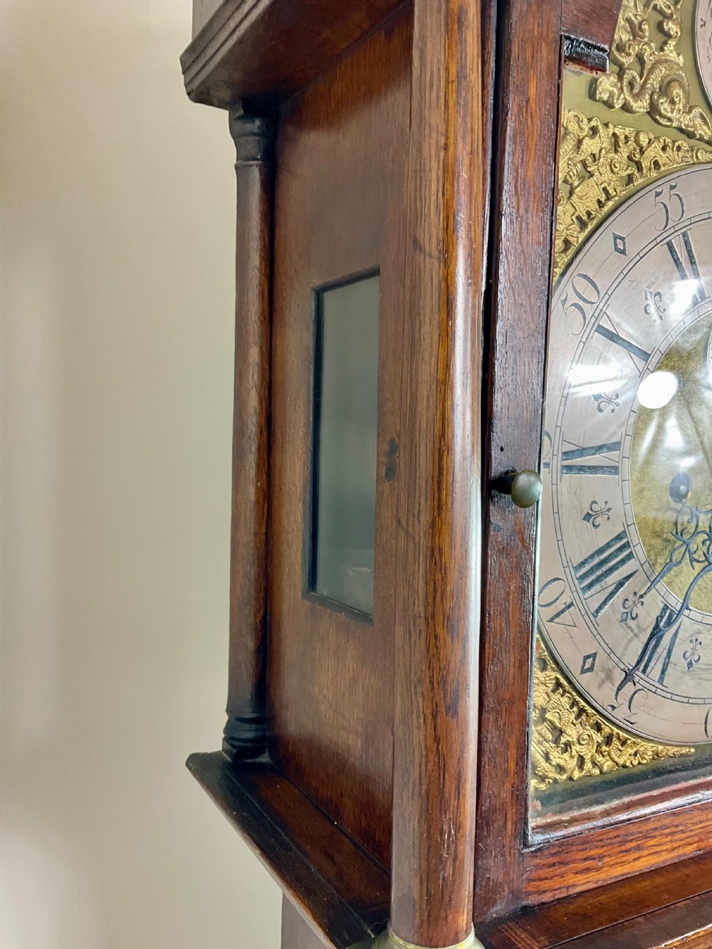 Silent/Strike Small Georgian Oak Grandfather Longcase Clock  View VIII