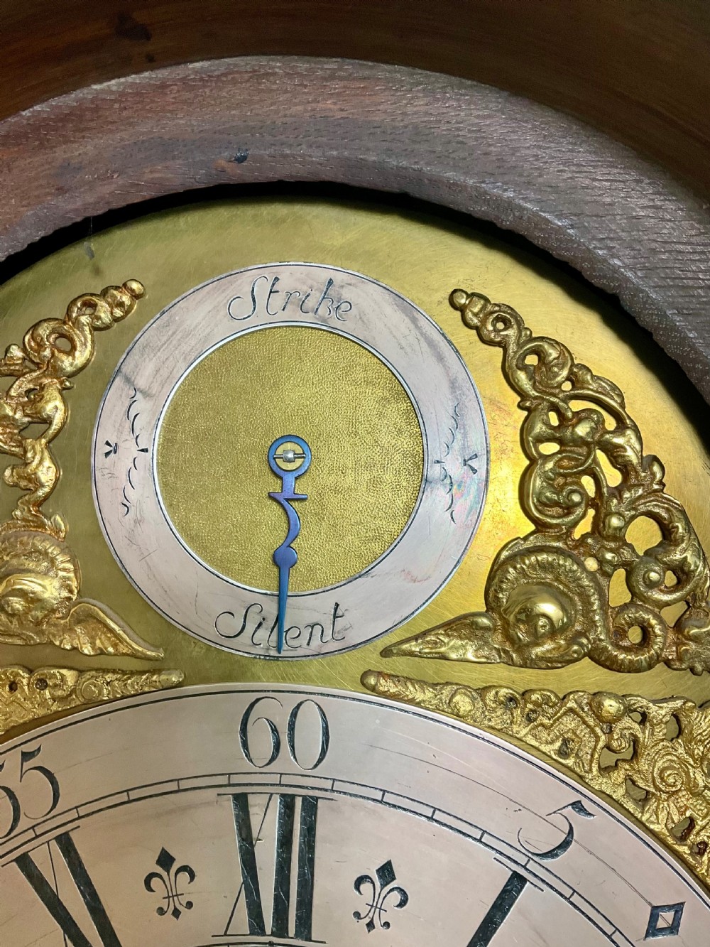 Silent/Strike Small Georgian Oak Grandfather Longcase Clock  View IX