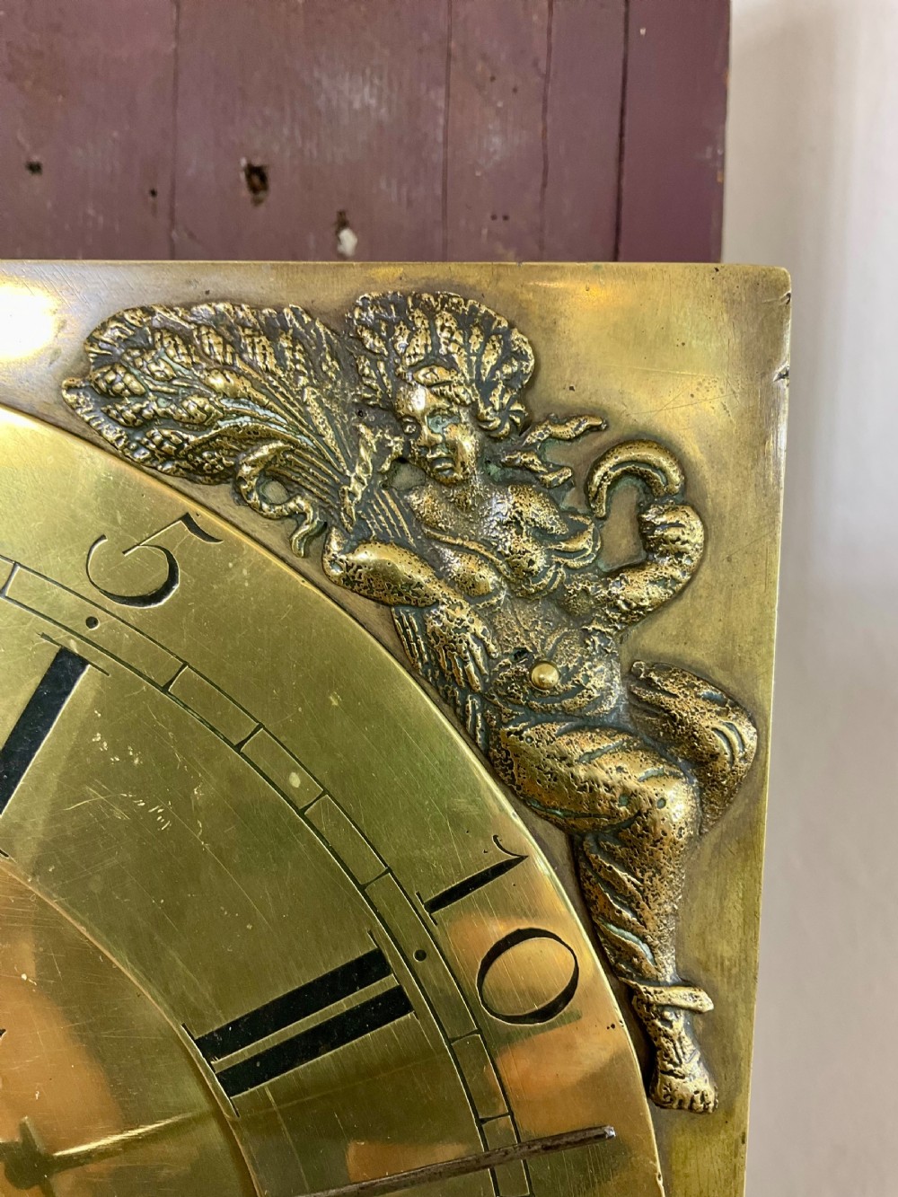 English Georgian Oak Longcase Clock, ‘Black Forest’ Carving ‘1782’  View VII