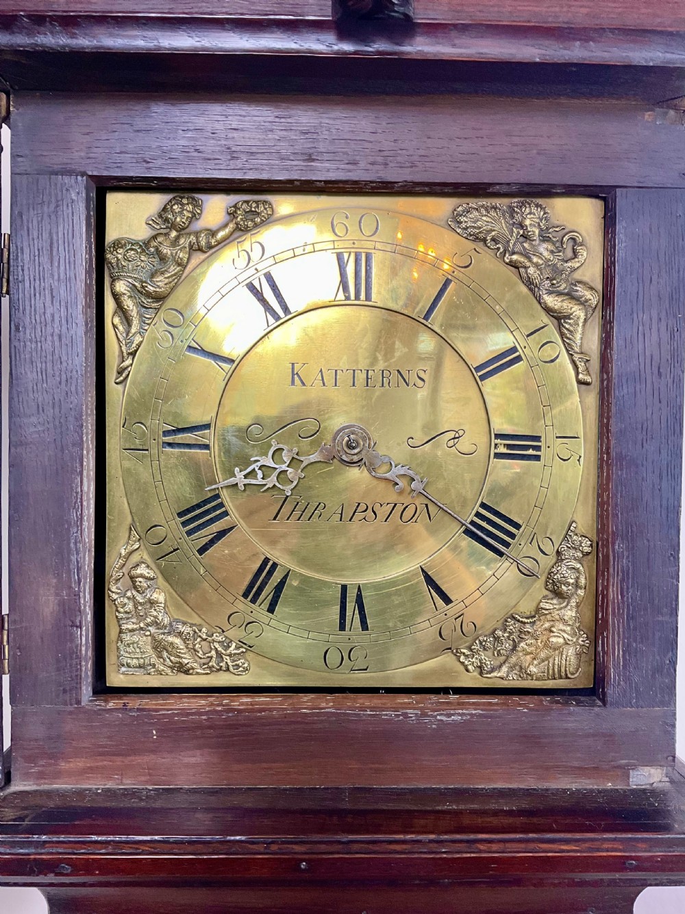 English Georgian Oak Longcase Clock, ‘Black Forest’ Carving ‘1782’  View XI