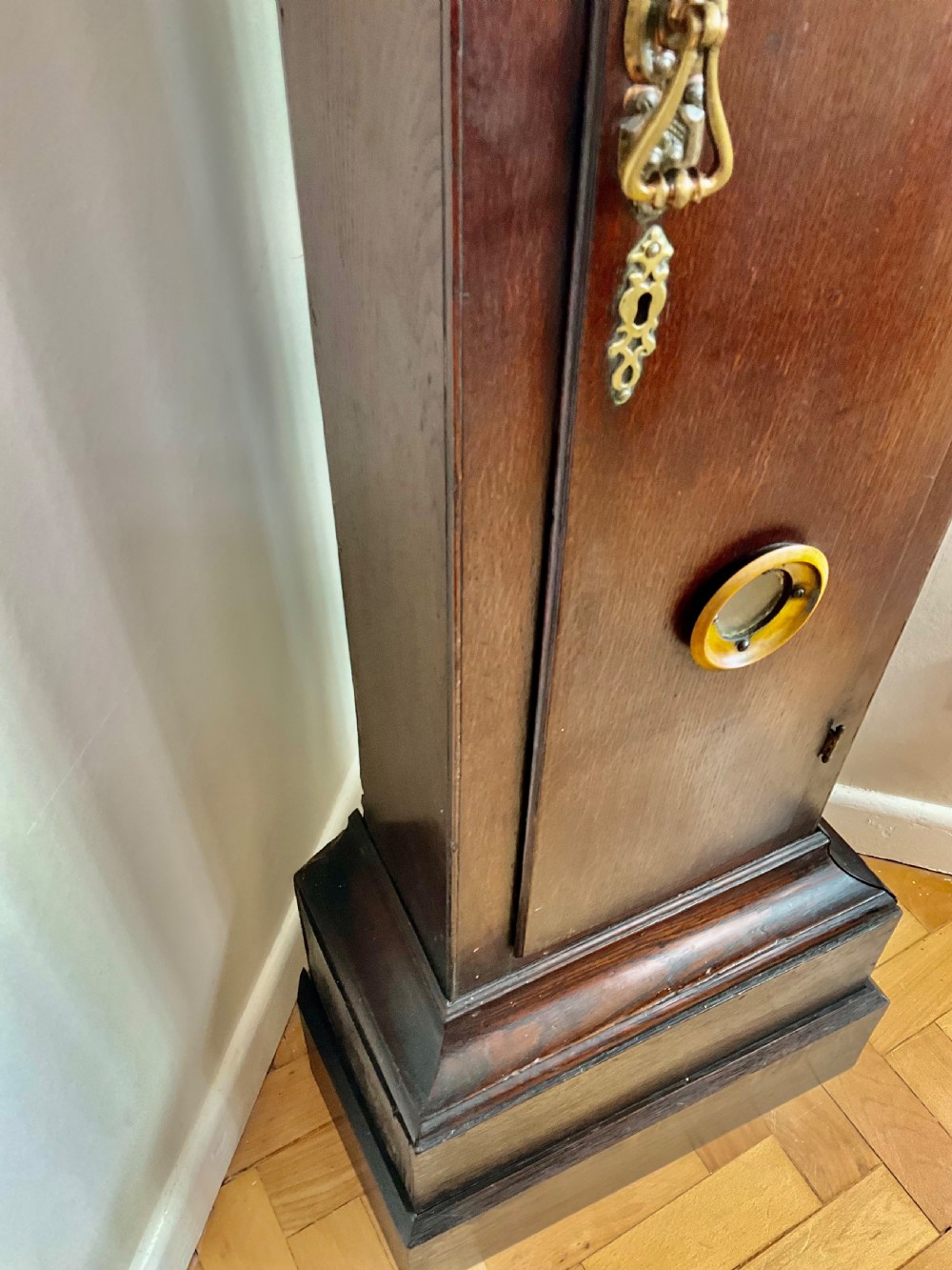 English Georgian Oak Longcase Clock, ‘Black Forest’ Carving ‘1782’  View XVI