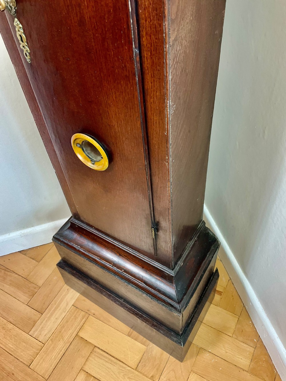 English Georgian Oak Longcase Clock, ‘Black Forest’ Carving ‘1782’  View XVII