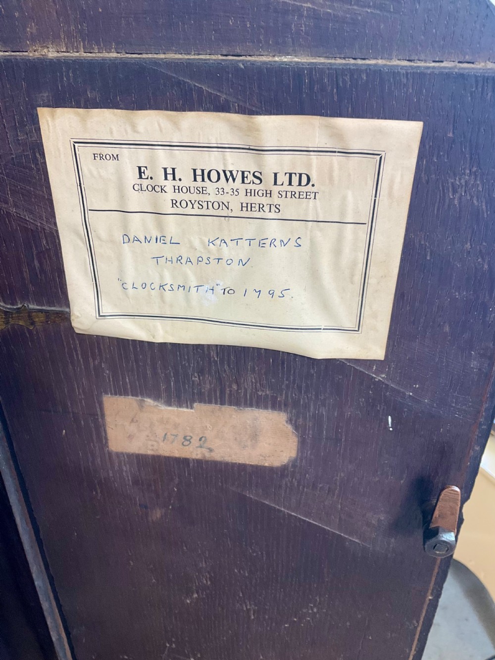 English Georgian Oak Longcase Clock, ‘Black Forest’ Carving ‘1782’  View XVIII