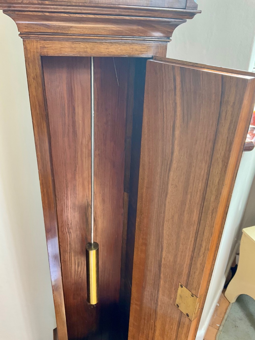Walnut Musical Chiming Elliott Grandmother Longcase Clock View III