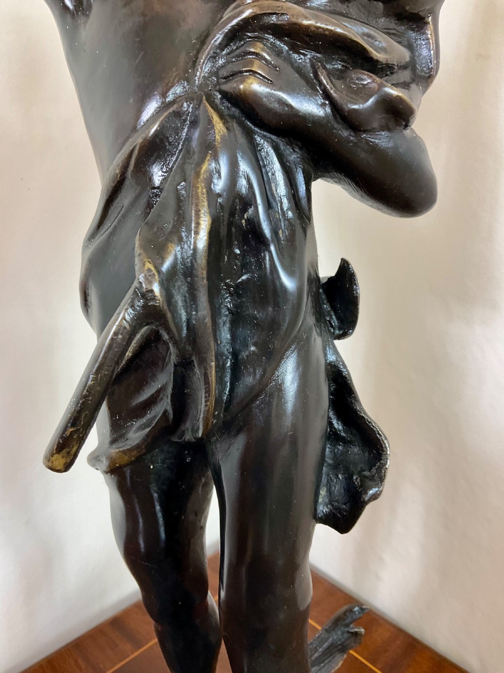 Late 19th C. Perron “Paix et Travail” Bronze Figure Sculpture  View VII