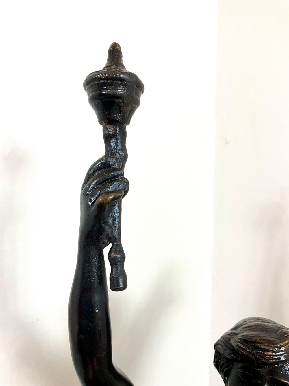 Late 19th C. Perron “Paix et Travail” Bronze Figure Sculpture  View VIII