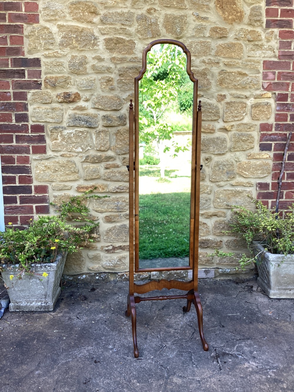 Walnut Cheval mirror 