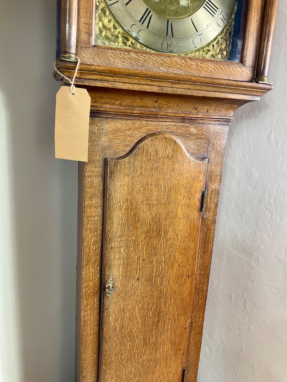 Small Georgian Oak Grandfather Longcase Clock View VI
