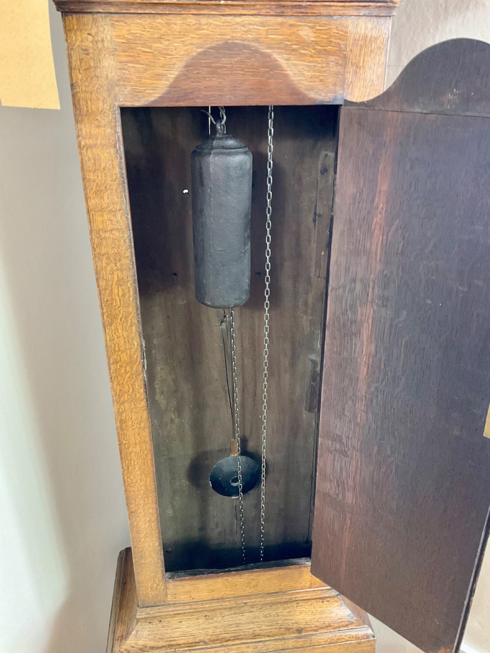 Small Georgian Oak Grandfather Longcase Clock View IX