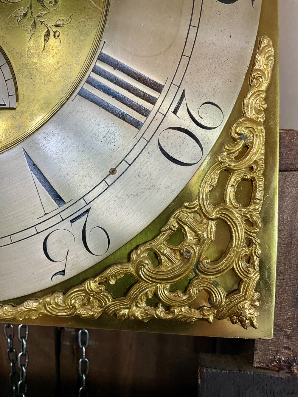 Small Georgian Oak Grandfather Longcase Clock View XII