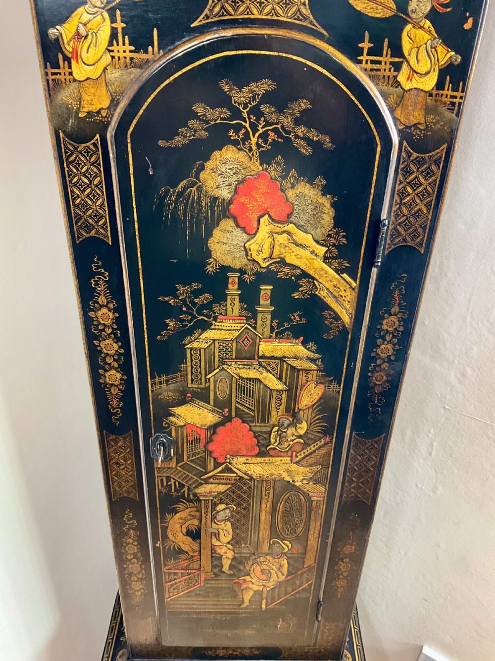 Late 18th Century Chinoiserie Design Longcase Clock View XVII