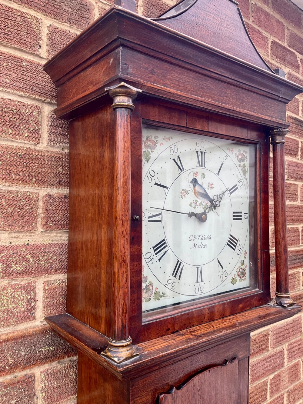 19th Century Small Slim Grandfather Longcase Clock View XII
