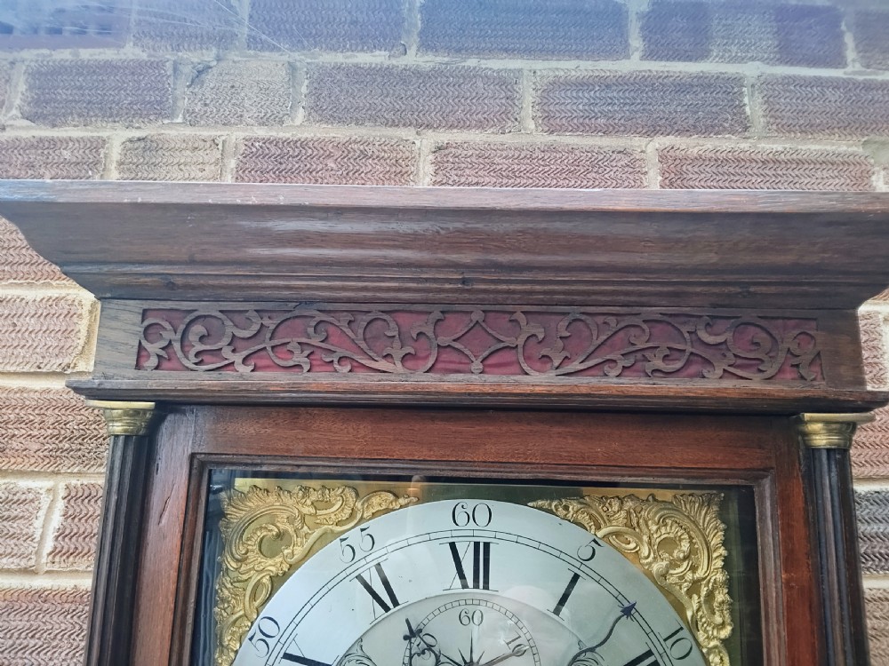 Smart Small Georgian Oak Grandfather Longcase Clock View VIII