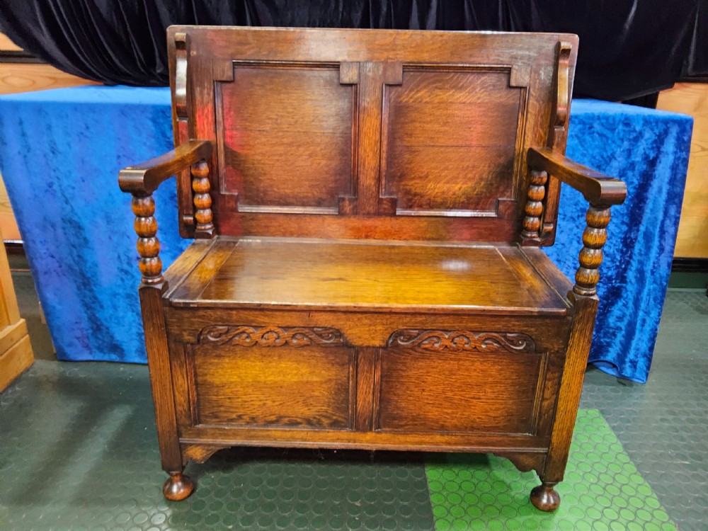 Solid Oak Monks Bench