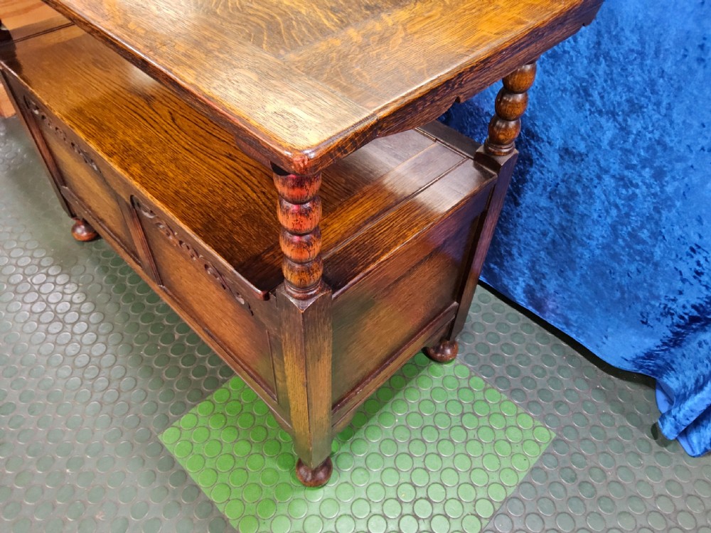 Solid Oak Monks Bench View V