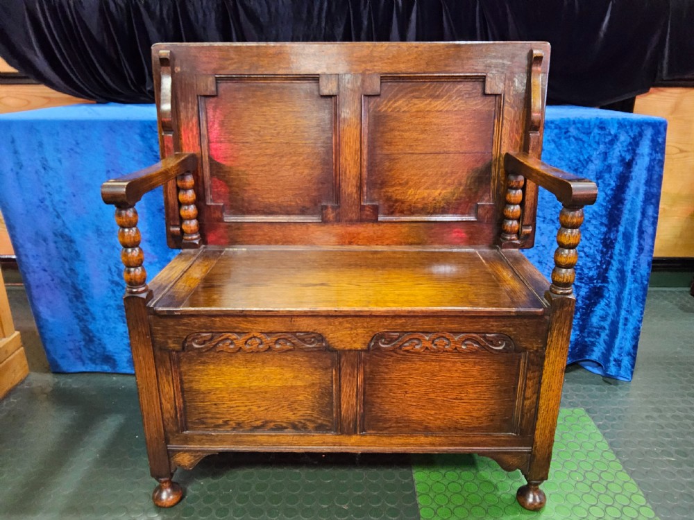 Solid Oak Monks Bench View XI