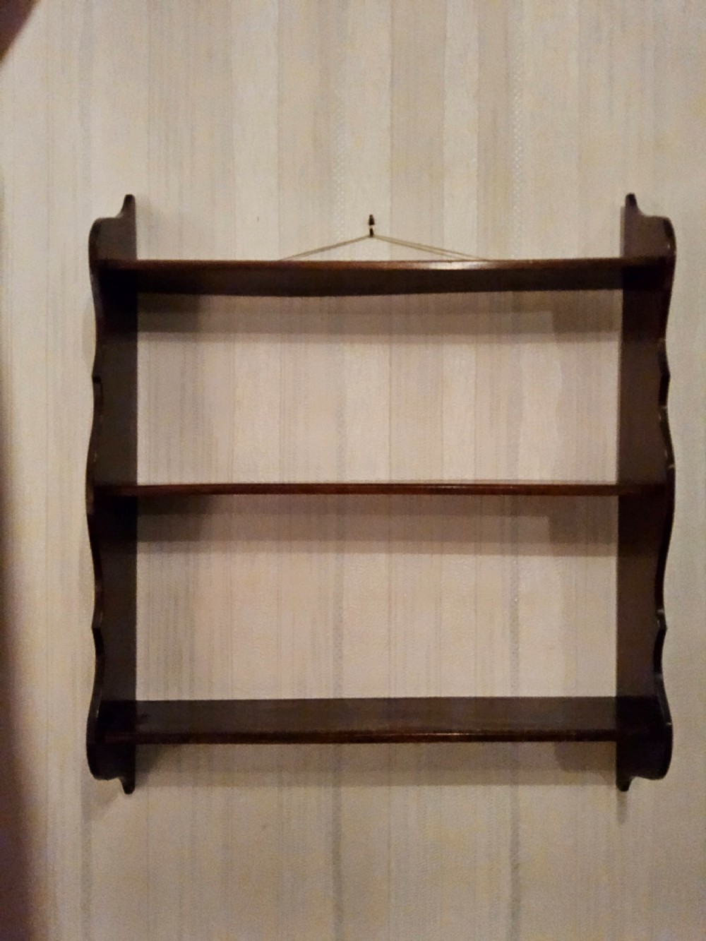 Mahogany wall hanging shelves